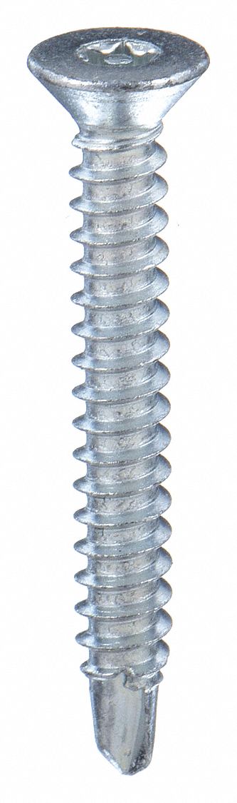 TAMPER RESISTANT SCREW, SIZE #10, 1½ IN L, STEEL, ZINC PLATED, FLAT, TORX, ASME B18.6.4, 50 PK