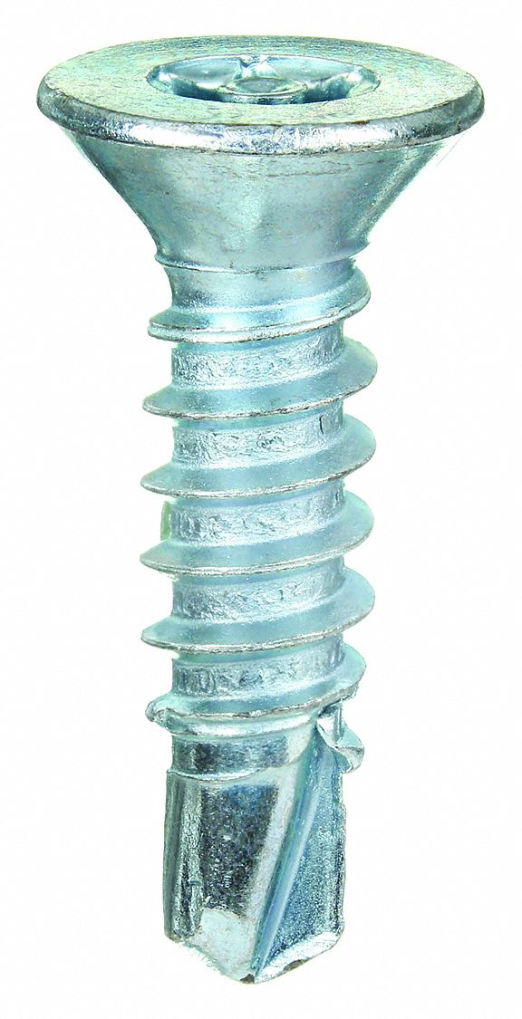 Tamper Resistant Screw: #10 Size, 3/4 in Lg, Steel, Zinc-Plated, Flat, 50 PK