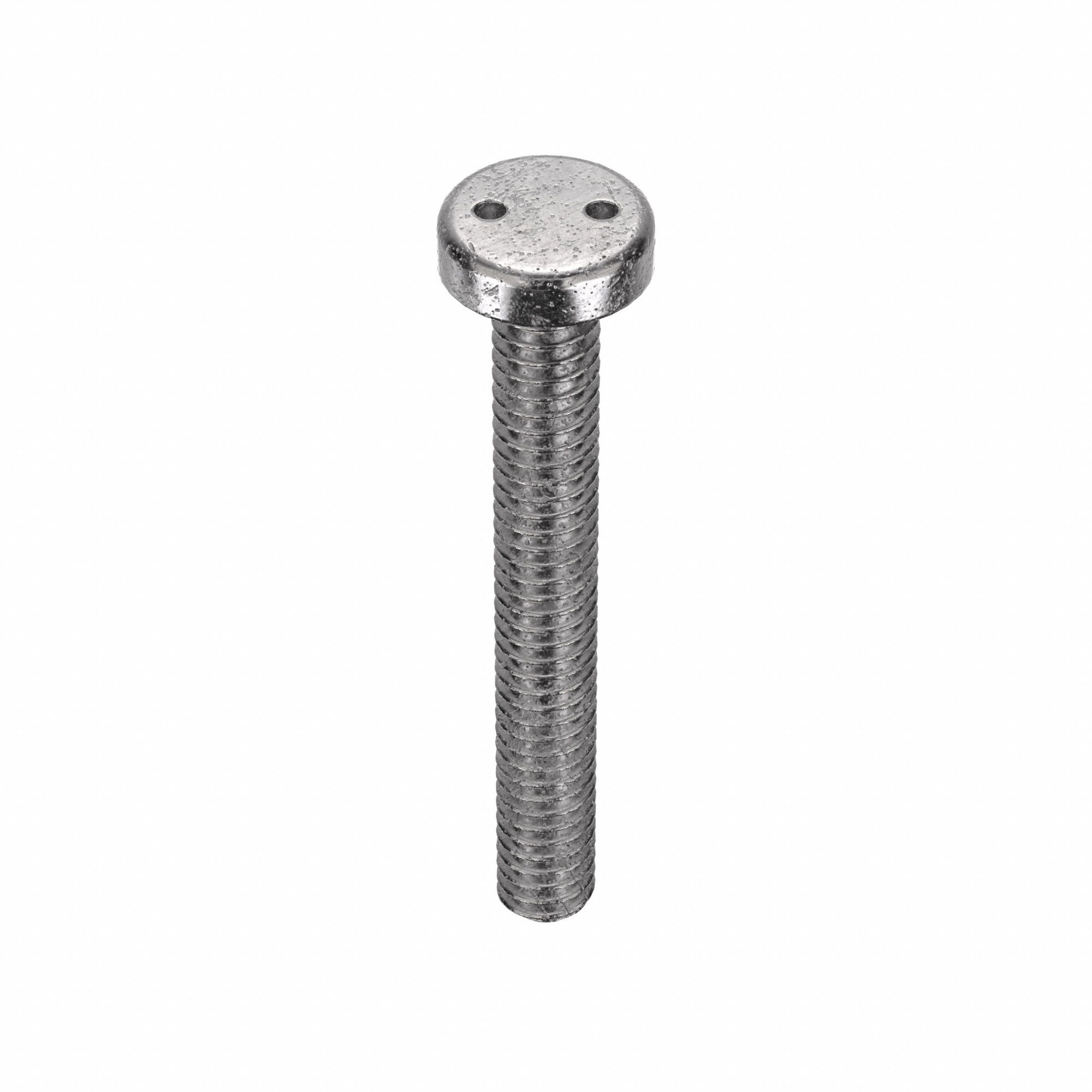 VIS INVIOLABLE,¼"-20,2PO LO,INOX 18-8,BRUT,PLATE,CYLINDRIQUE,25PQ