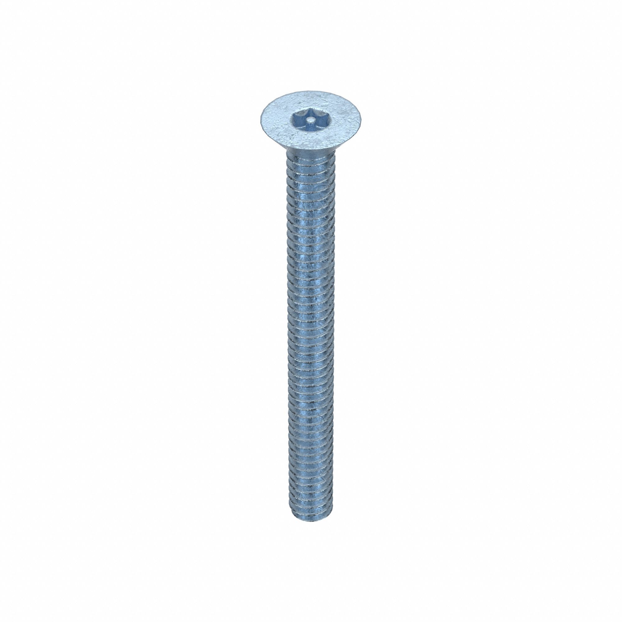 Machine Screw: #6-32 Thread Size, 1 1/2 in Lg, Steel, Zinc-Plated, Flat, Torx®/Star, 50 PK