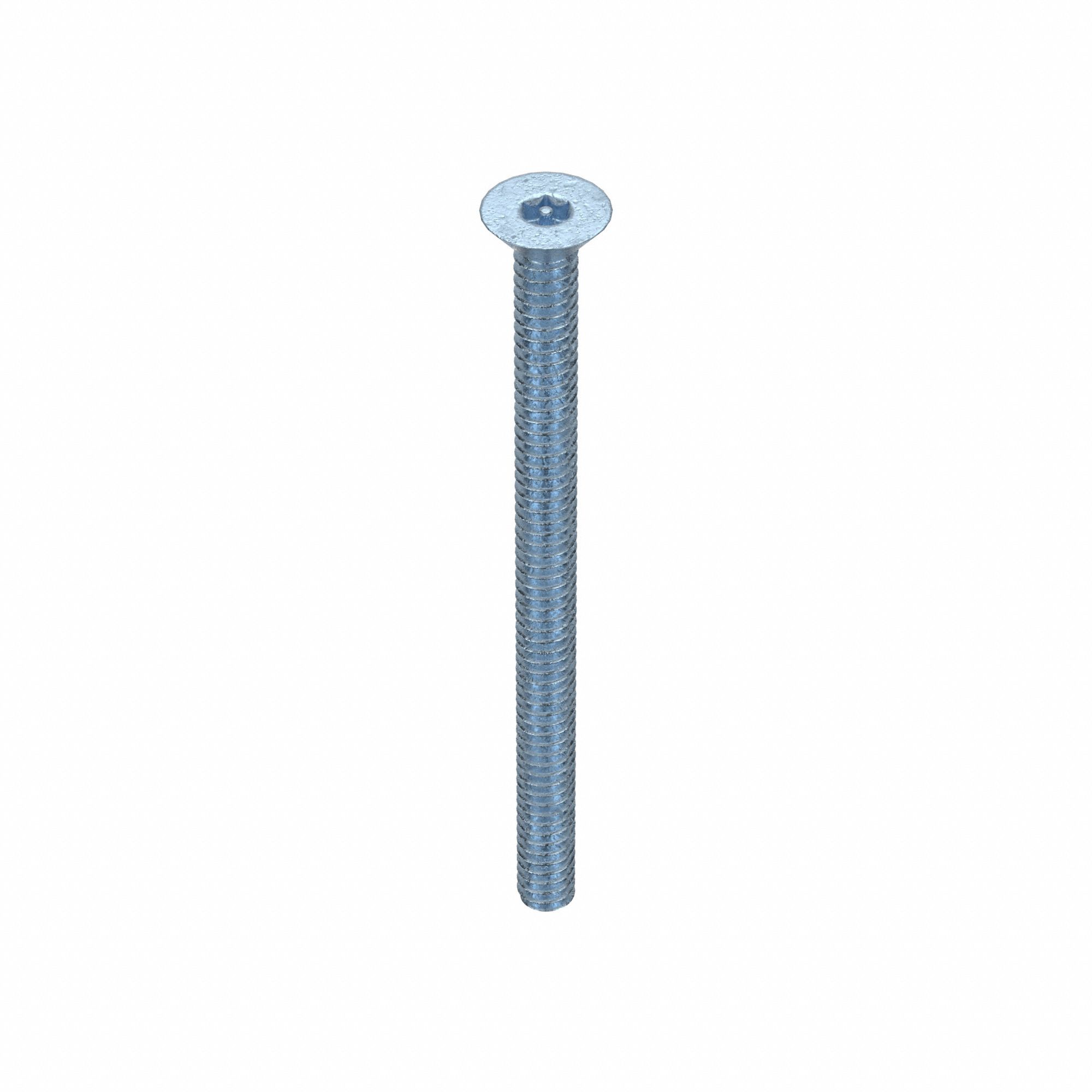 Machine Screw: #6-32 Thread Size, 2 in Lg, Steel, Zinc-Plated, Flat, Torx®/Star, 50 PK