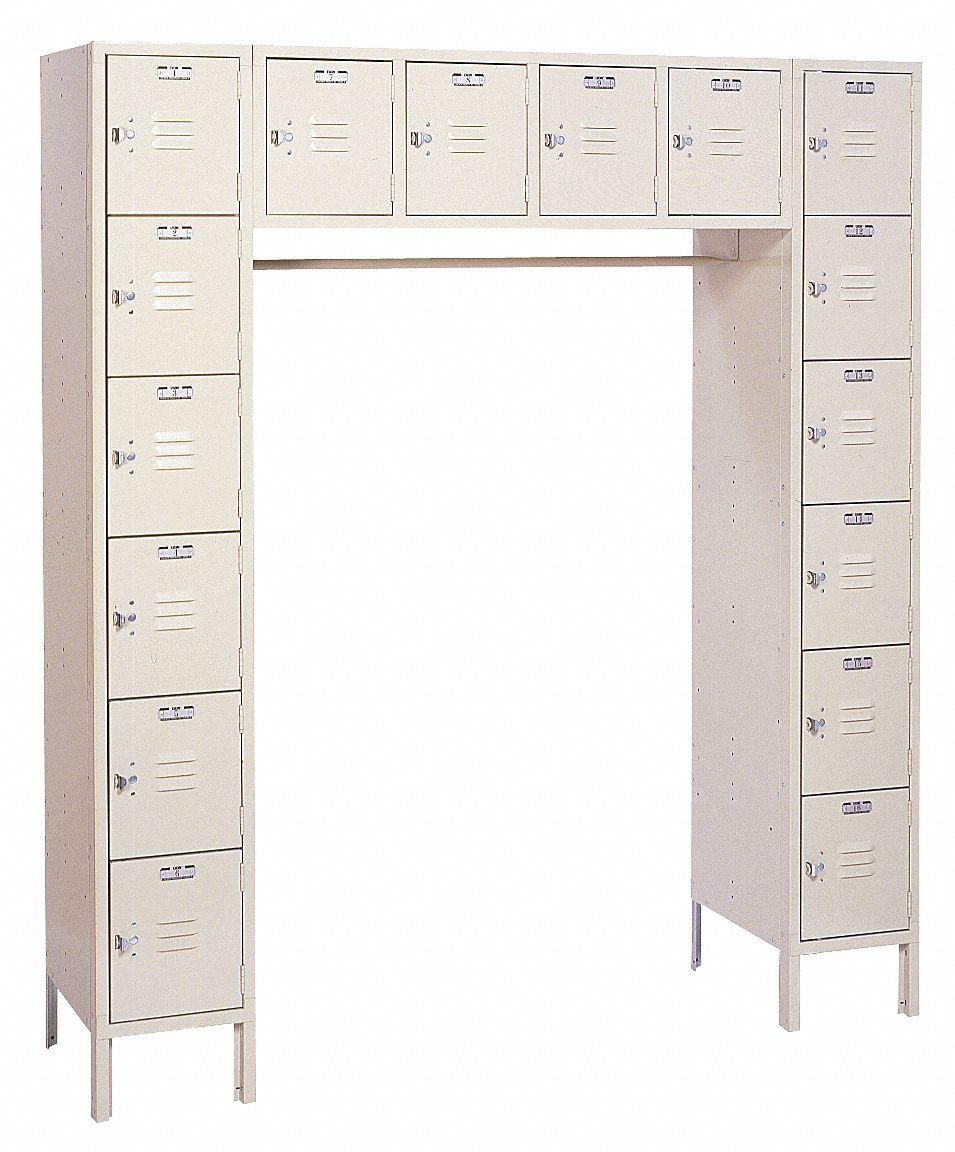 LYON, 69 in x 18 in x 78 in, 6 Tiers, Box Locker Unit with Coat