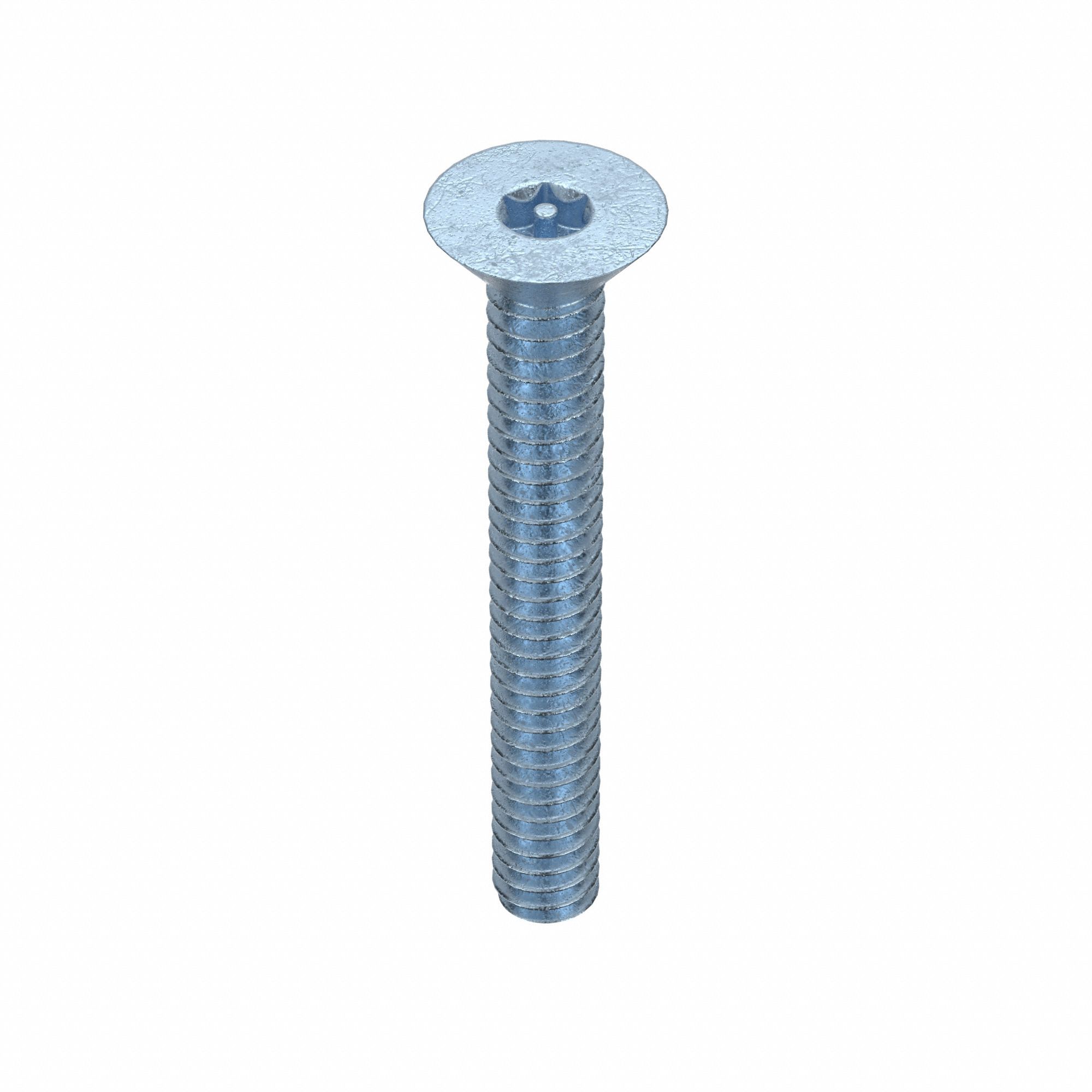 Machine Screw: #10-24 Thread Size, 1 1/2 in Lg, Steel, Zinc-Plated, Flat, Torx®/Star, 50 PK