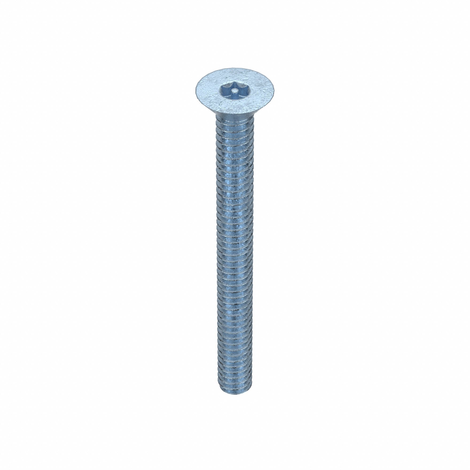 Machine Screw: #10-24 Thread Size, 2 in Lg, Steel, Zinc-Plated, Flat, Torx®/Star, 50 PK