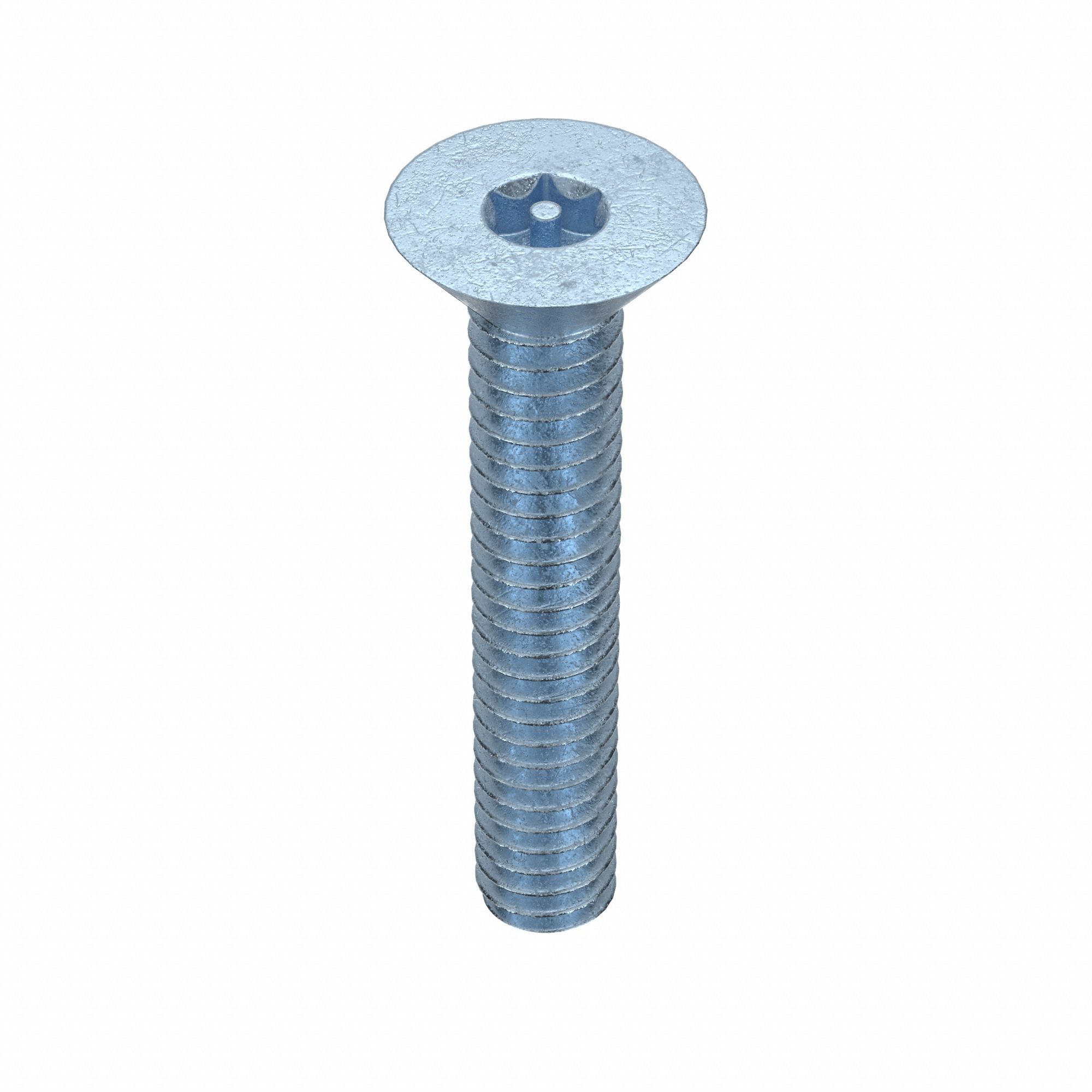 Machine Screw: 1/4"-20 Thread Size, 1 1/2 in Lg, Steel, Zinc-Plated, Flat, Torx®/Star, 25 PK