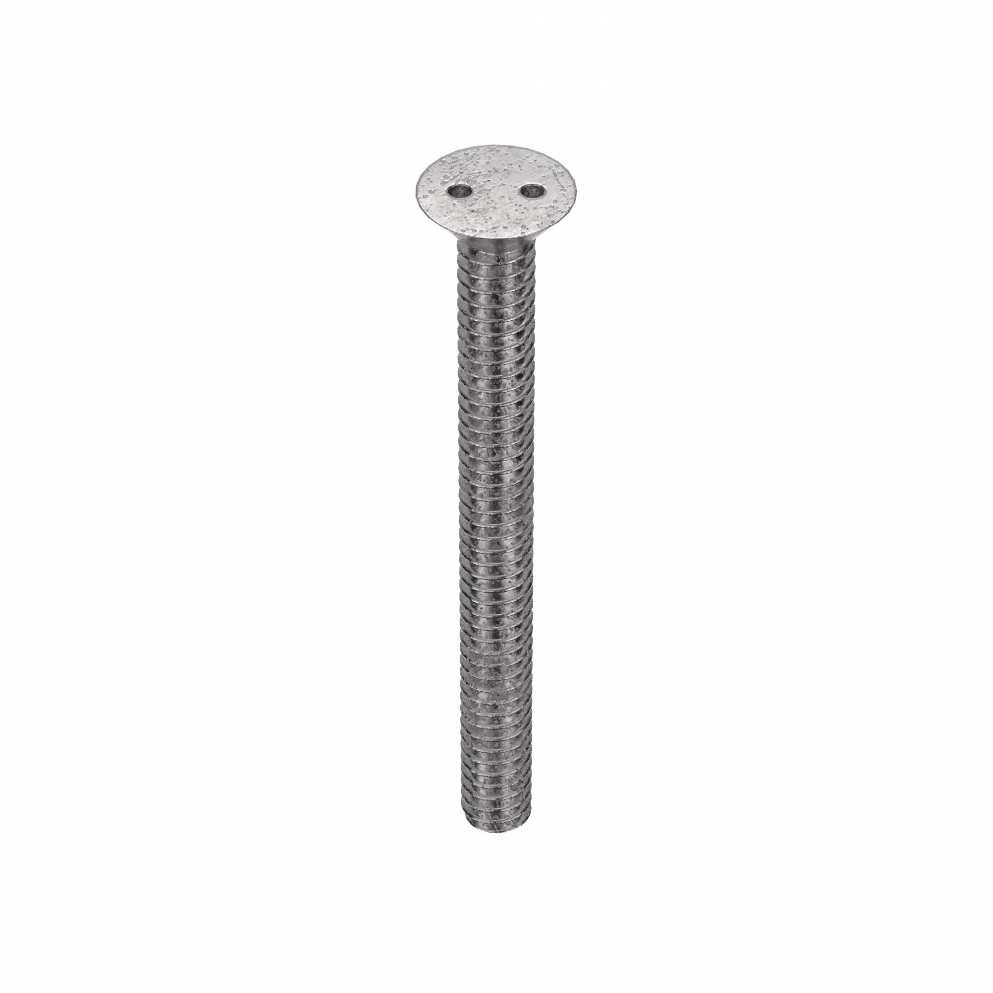 TAMPER RESISTANT SCREW, #6-32 THREAD, 1&frac12; IN L, 18-8 SS, PLAIN FINISH, FLAT, 50 PK