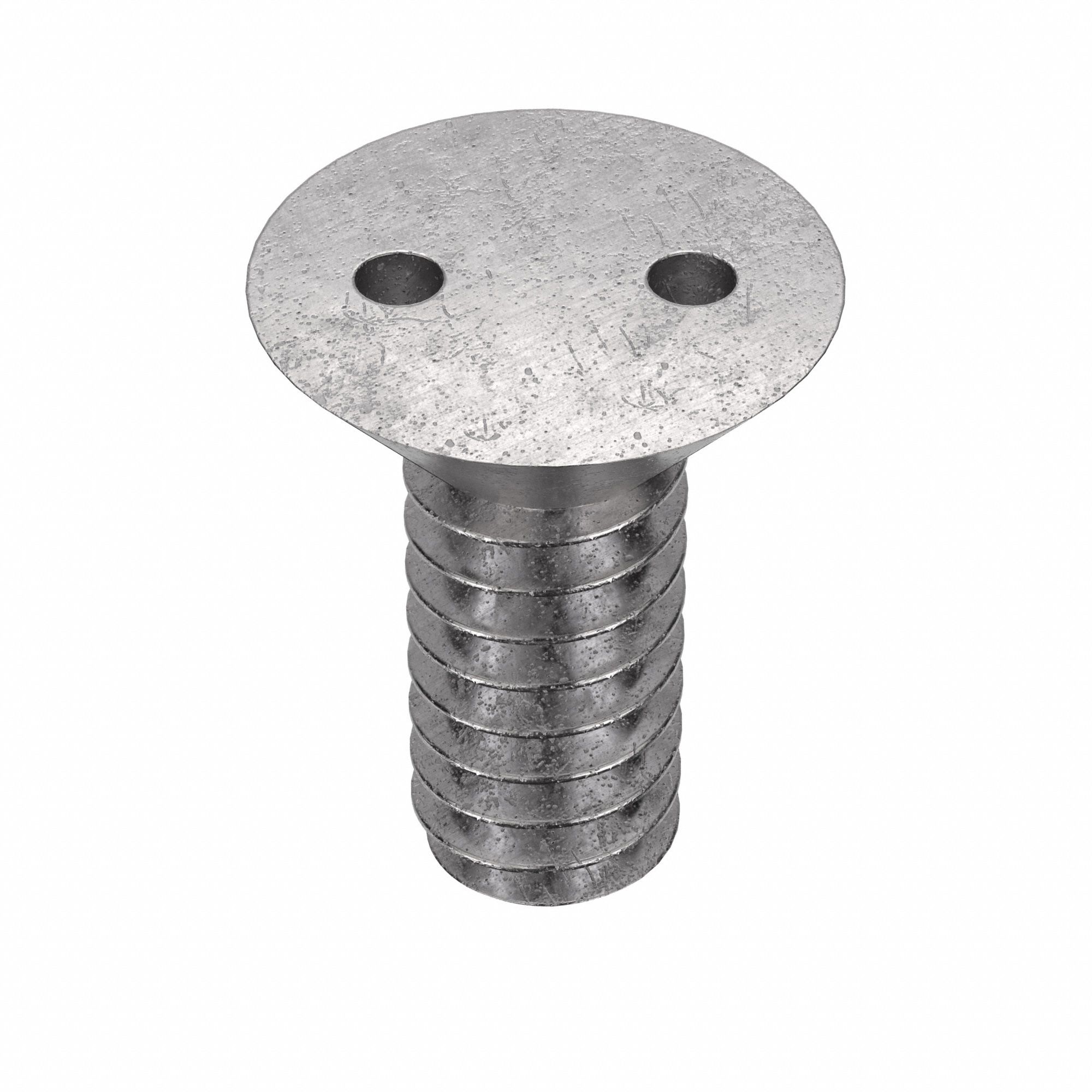 Tamper Resistant Screw: #10-24 Thread Size, 1/2 in Lg, Stainless Steel, Plain, Flat, Spanner, 25 PK