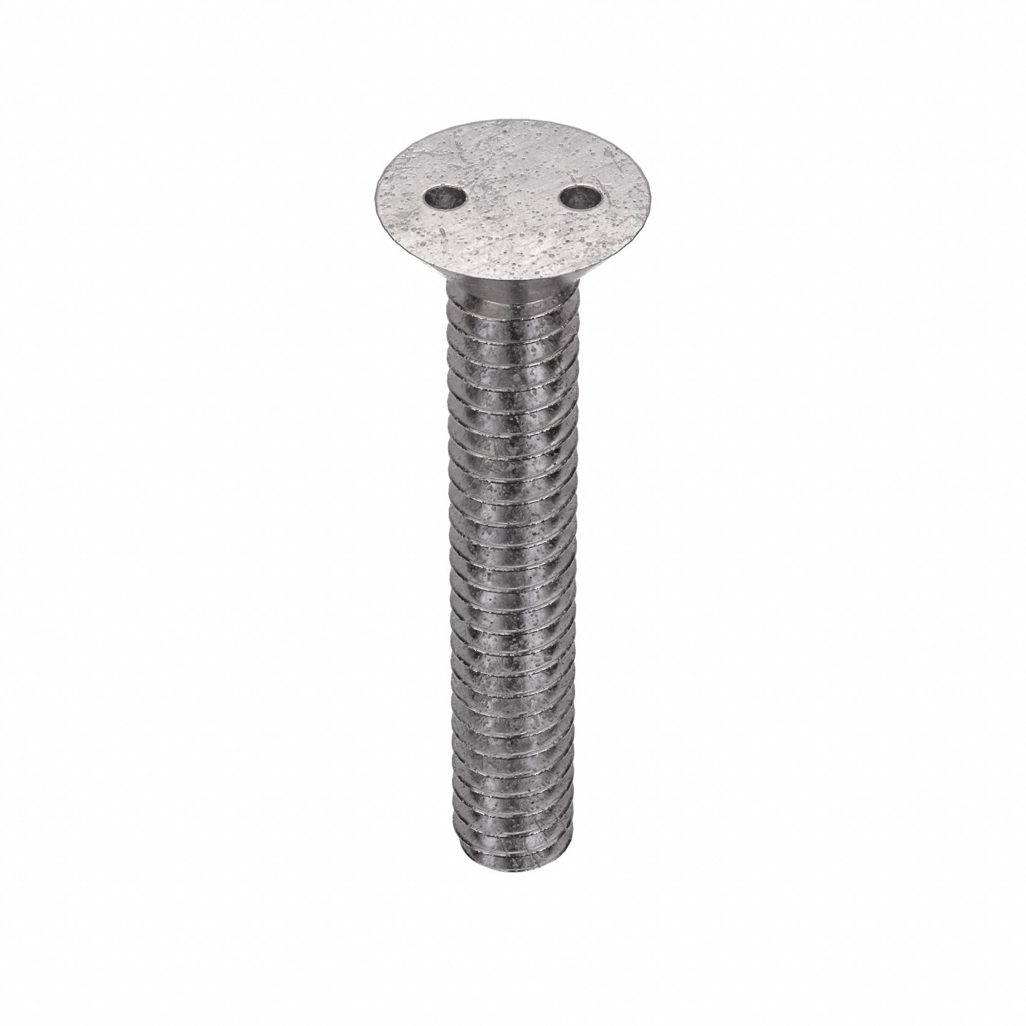 Tamper Resistant Screw: #10-24 Thread Size, 1 1/4 in Lg, Stainless Steel, Plain, Flat, 50 PK