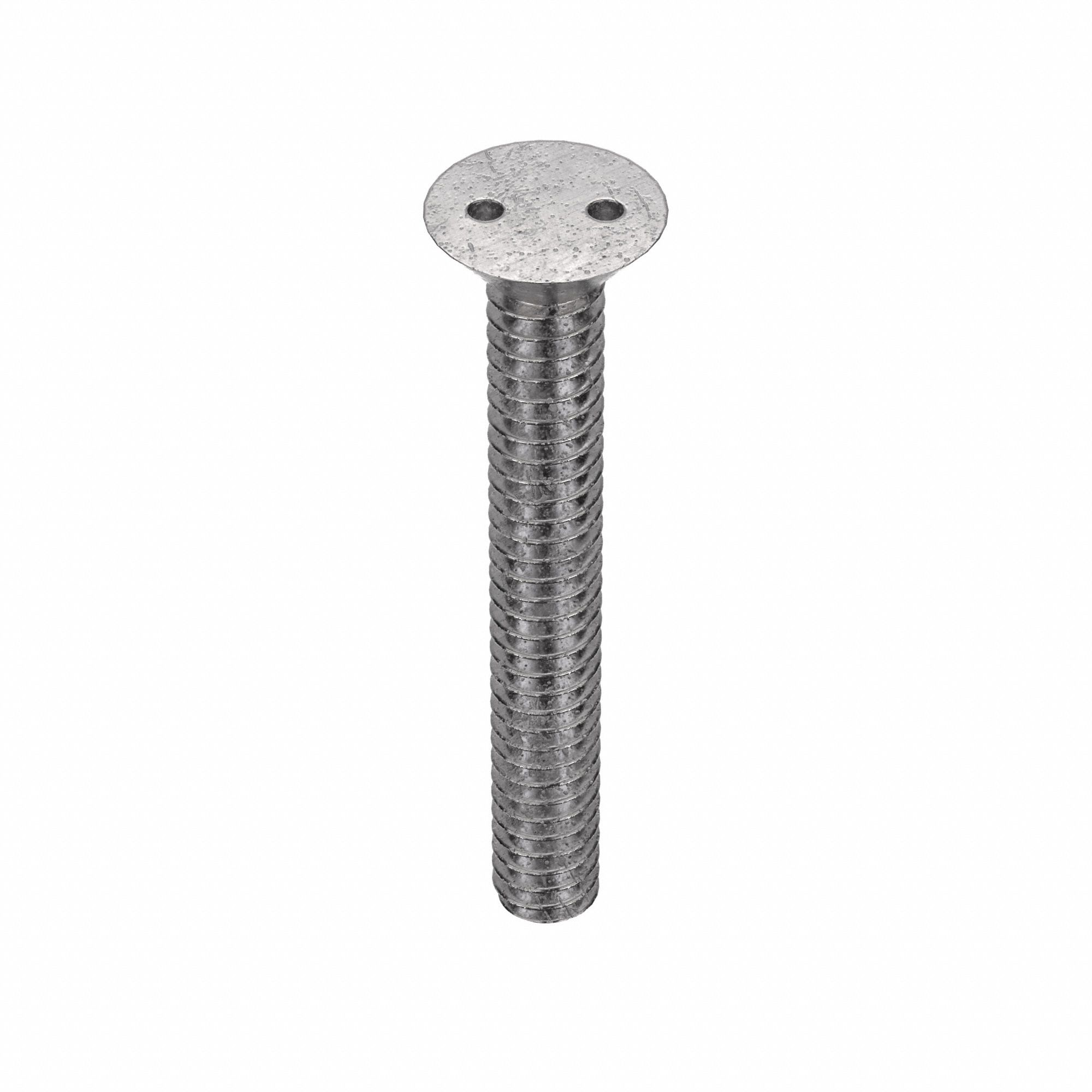 Tamper Resistant Screw: #10-24 Thread Size, 1 1/2 in Lg, Stainless Steel, Plain, Flat, 50 PK