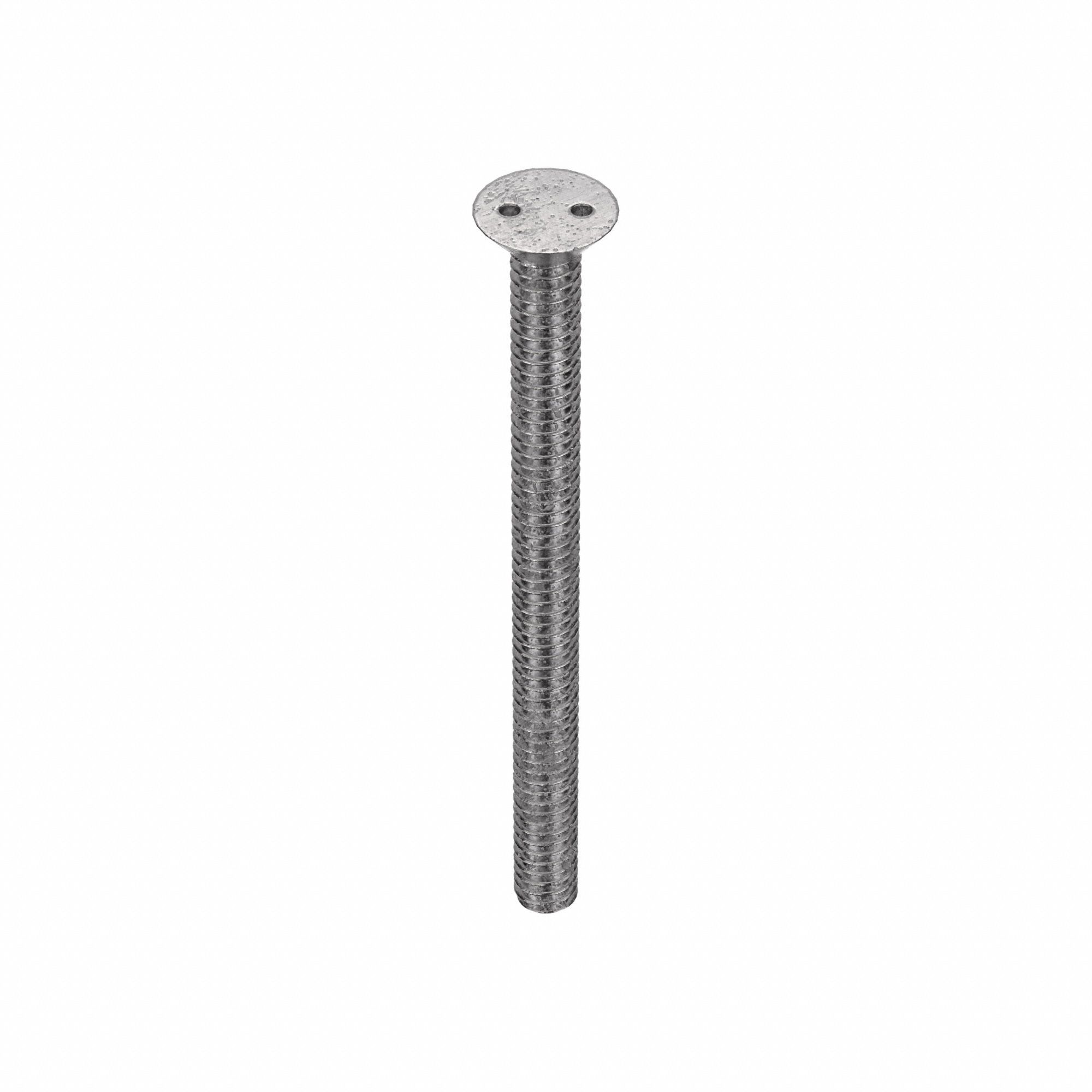 TAMPER RESISTANT SCREW, #10-32 THREAD, 2&frac12; IN L, 18-8 SS, PLAIN FINISH, FLAT, 25 PK