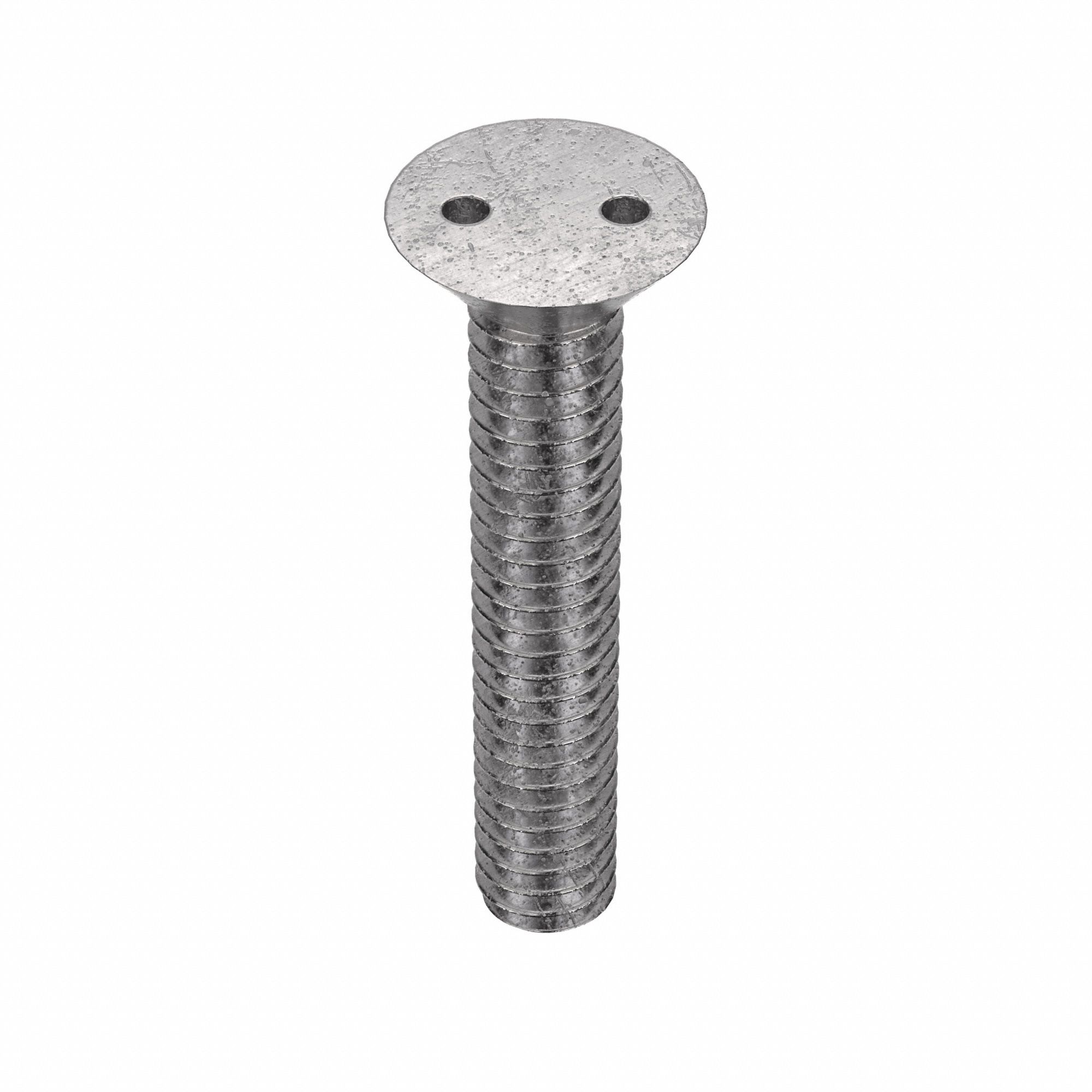 Tamper Resistant Screw: 1/4"-20 Thread Size, 1 1/2 in Lg, Stainless Steel, Plain, Flat, 25 PK