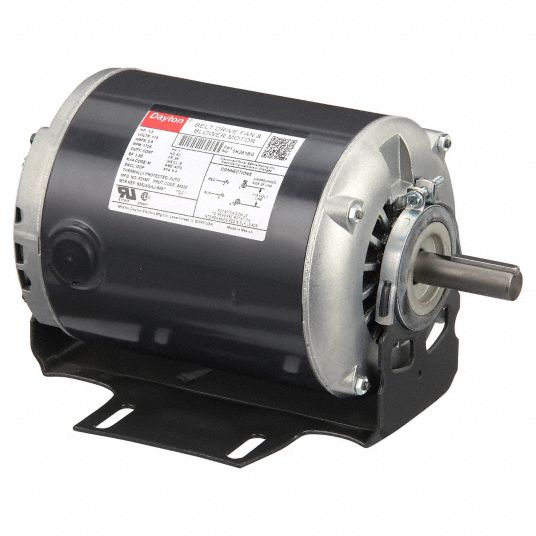 DAYTON Belt Drive Motor: 1 Speed, Open Dripproof, Cradle Base Mount, 1/3  HP, 1,725 Nameplate RPM, B