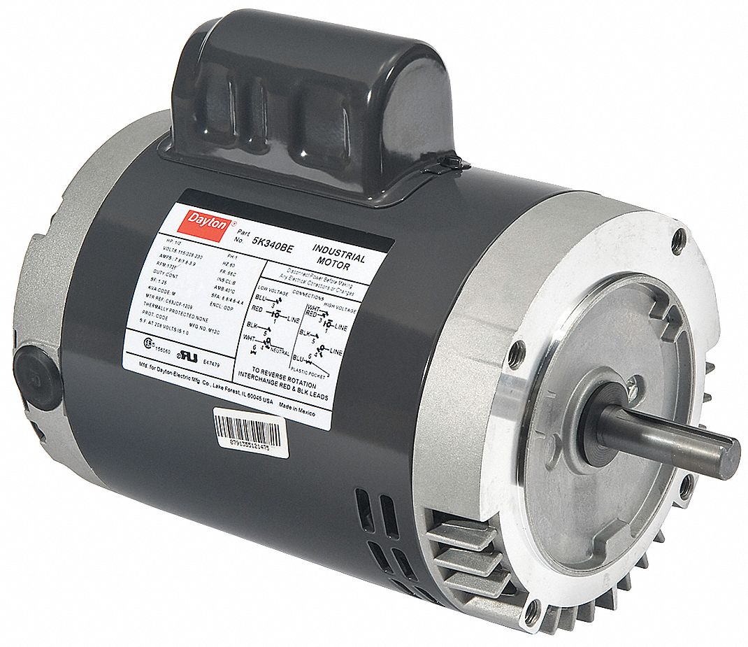 General Purpose Motor, 1/2 HP, Capacitor-Start, Nameplate RPM 1725