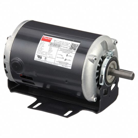 DAYTON Belt Drive Motor: 1 Speed, Open Dripproof, Cradle Base Mount, 1/2  HP, 1,725 Nameplate RPM, B