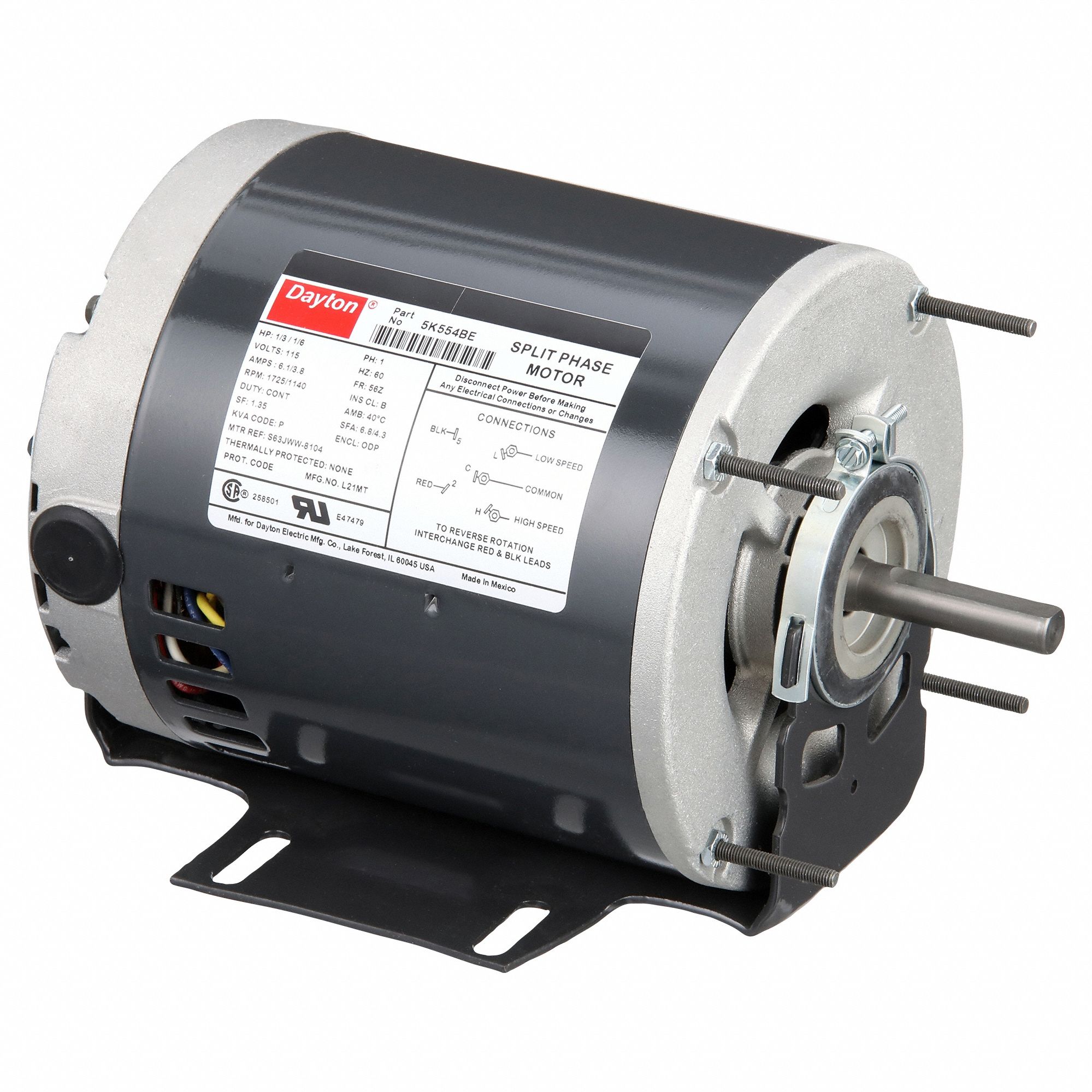 MTR GP,PH AUX,PR,1/3HP,1725 T/M,56Z