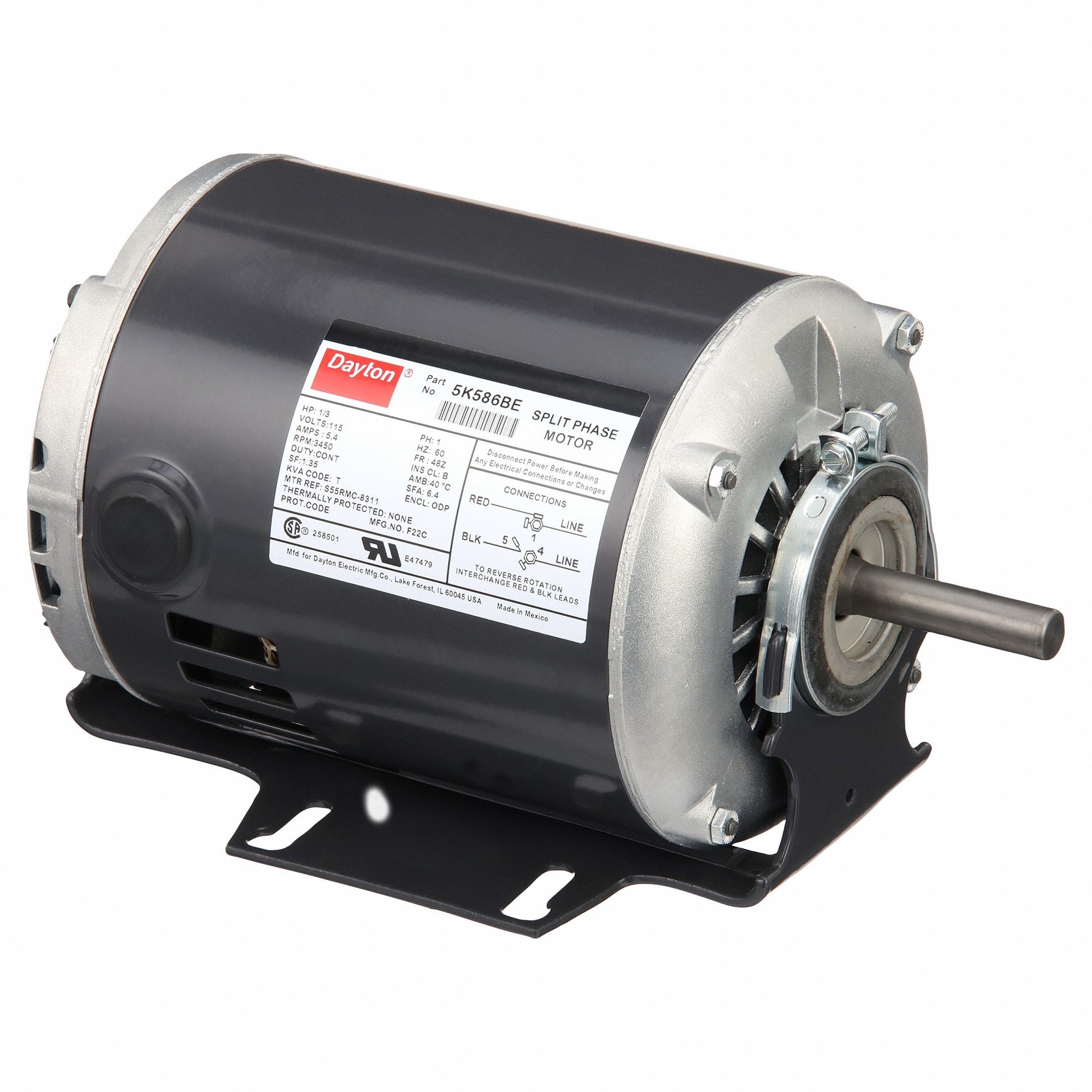 MTR GP,PH AUX,PR,1/3 HP,3450 T/M,48