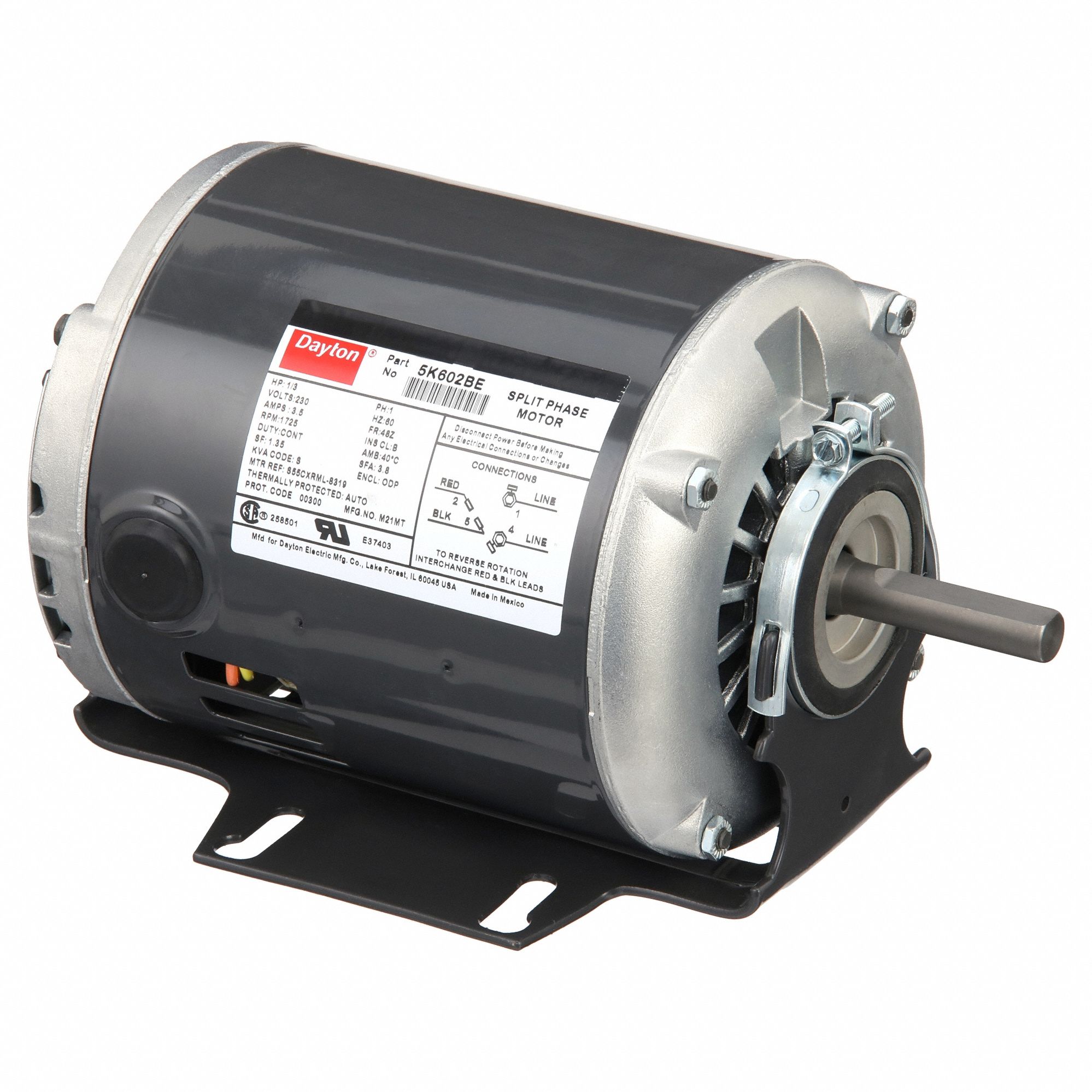 MTR GP,PH AUX,PR,1/3 HP,1725 T/M,48