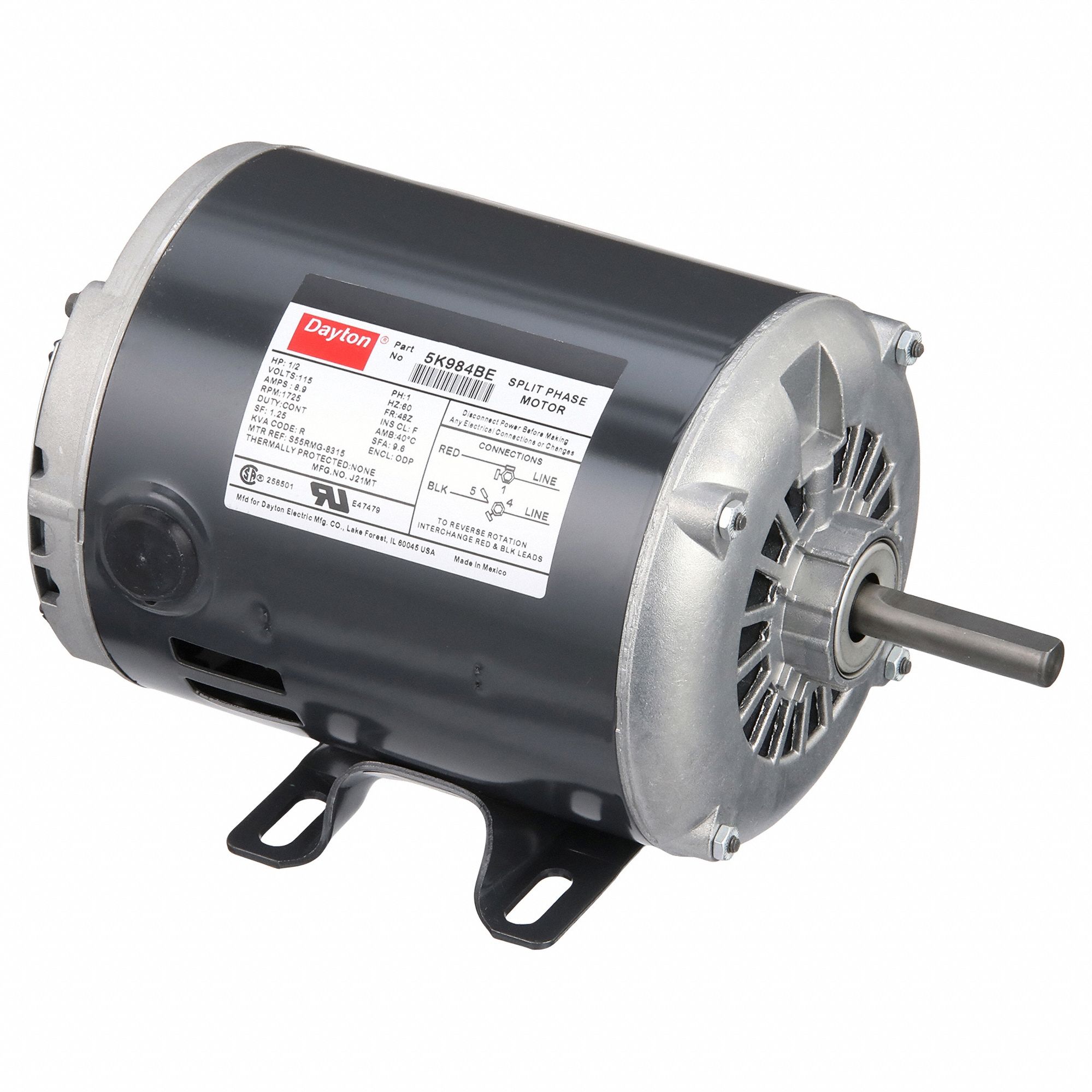 MTR GP,PH AUX,PR,1/2 HP,1725 T/M,48