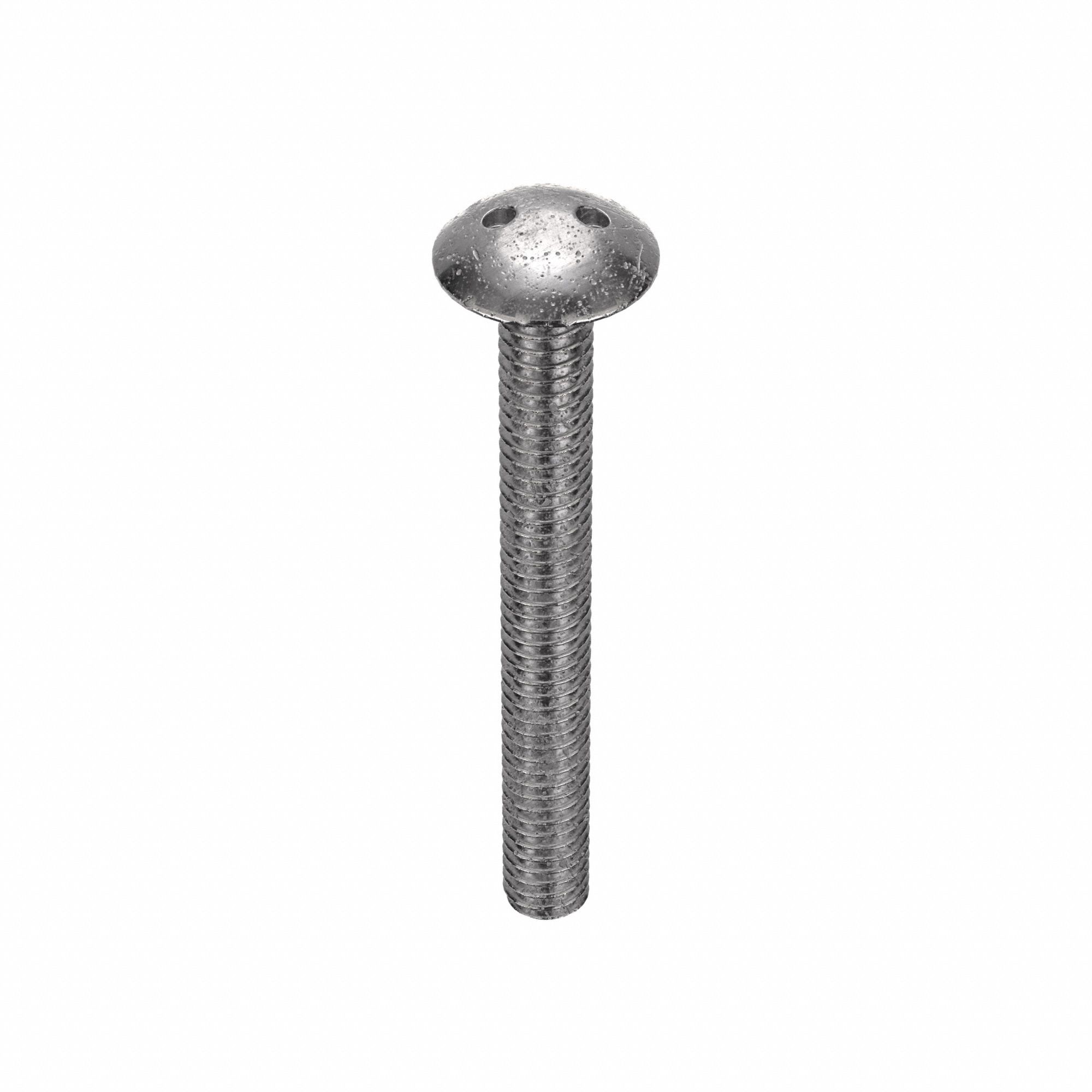Tamper Resistant Screw: #8-32 Thread Size, 1 1/2 in Lg, Stainless Steel, Plain, Truss, 10 PK