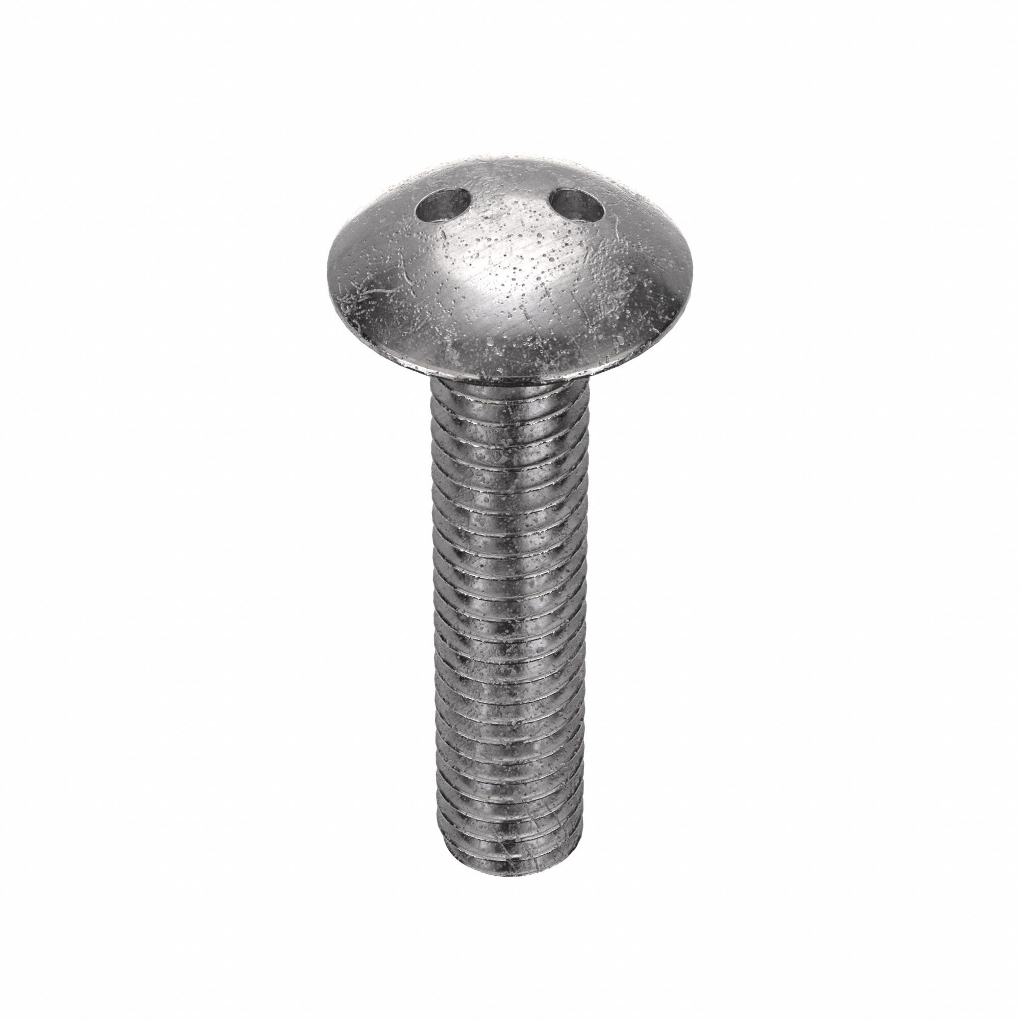 Tamper Resistant Screw: 5/16"-18 Thread Size, 1 1/2 in Lg, Stainless Steel, Plain, Truss, 10 PK