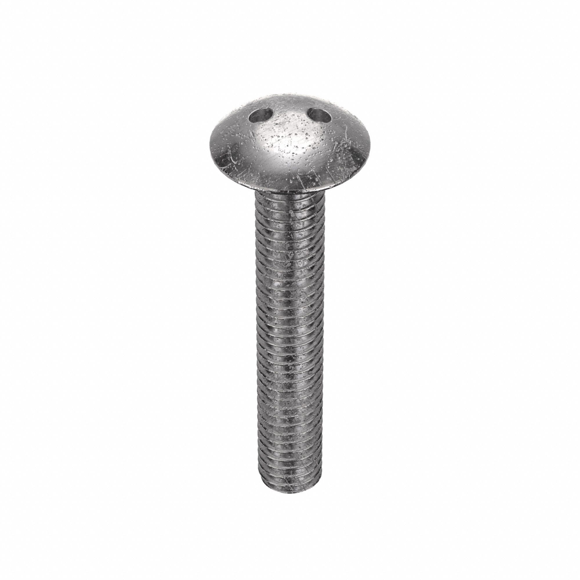 Tamper Resistant Screw: 5/16"-18 Thread Size, 2 in Lg, Stainless Steel, Plain, Truss, Spanner, 10 PK