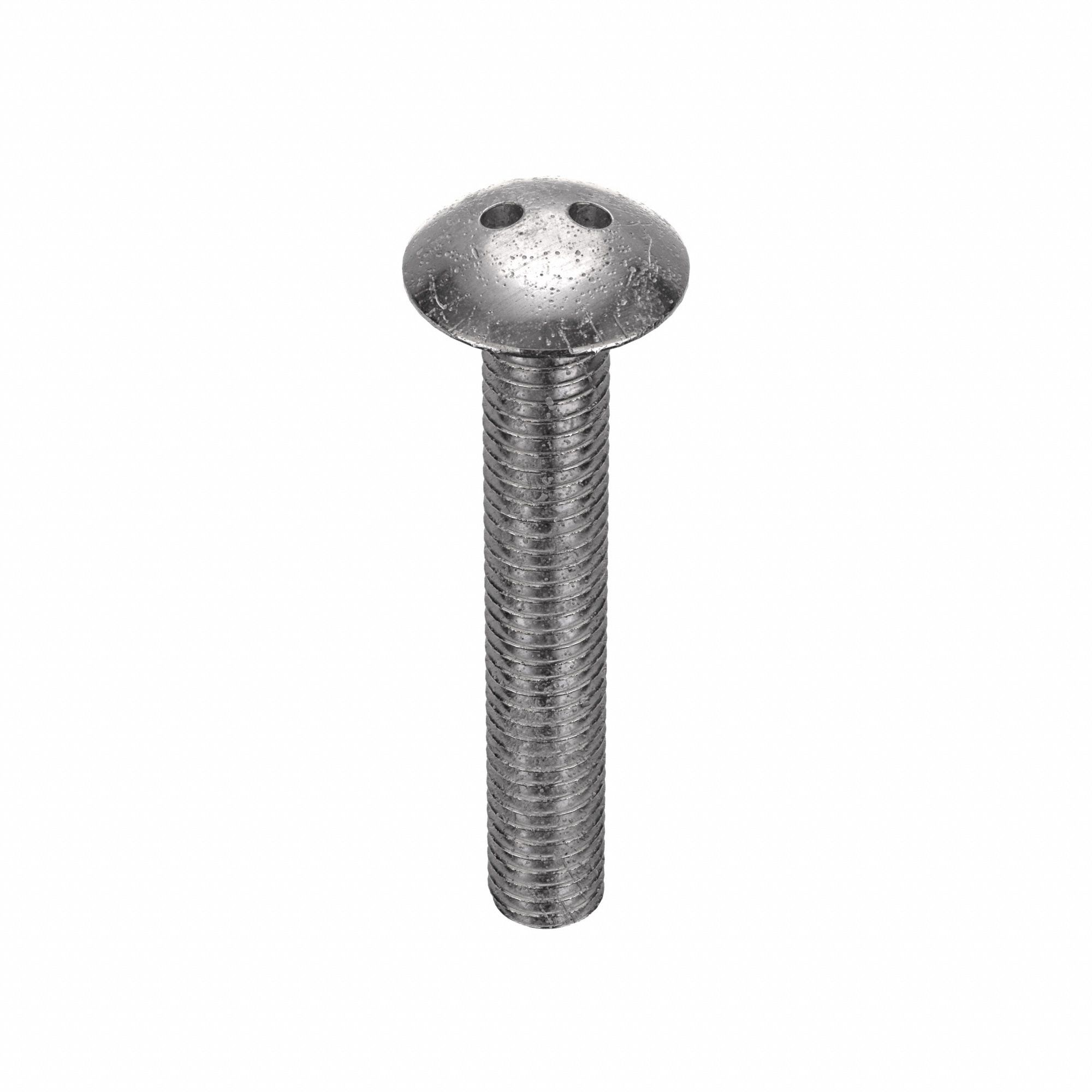 Tamper Resistant Screw: 3/8"-16 Thread Size, 2 1/2 in Lg, Stainless Steel, Plain, Truss, 10 PK