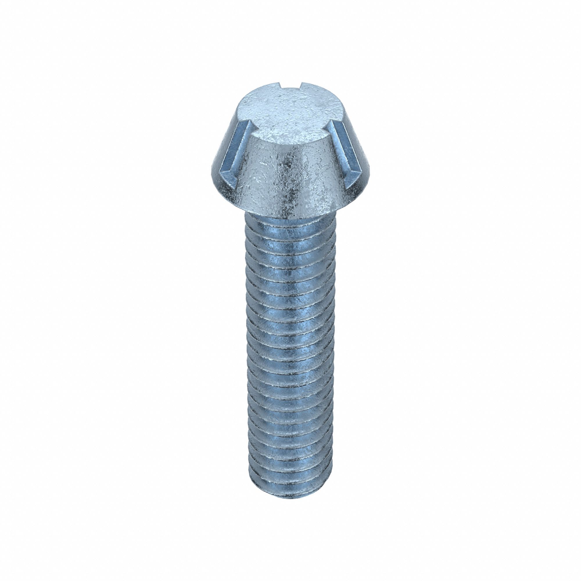 Tamper Resistant Screw: #8-32 Thread Size, 3/4 in Lg, Steel, Zinc-Plated, Round, Tri-Groove, 100 PK