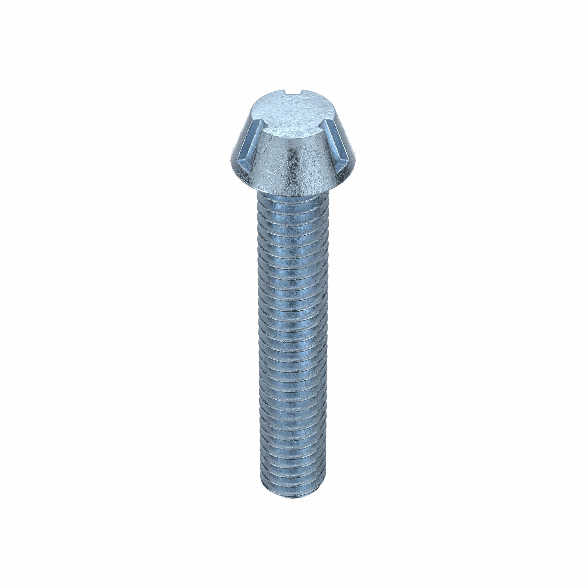 Tamper Resistant Screw: #8-32 Thread Size, 1 in Lg, Steel, Zinc-Plated, Round, Tri-Groove, 50 PK