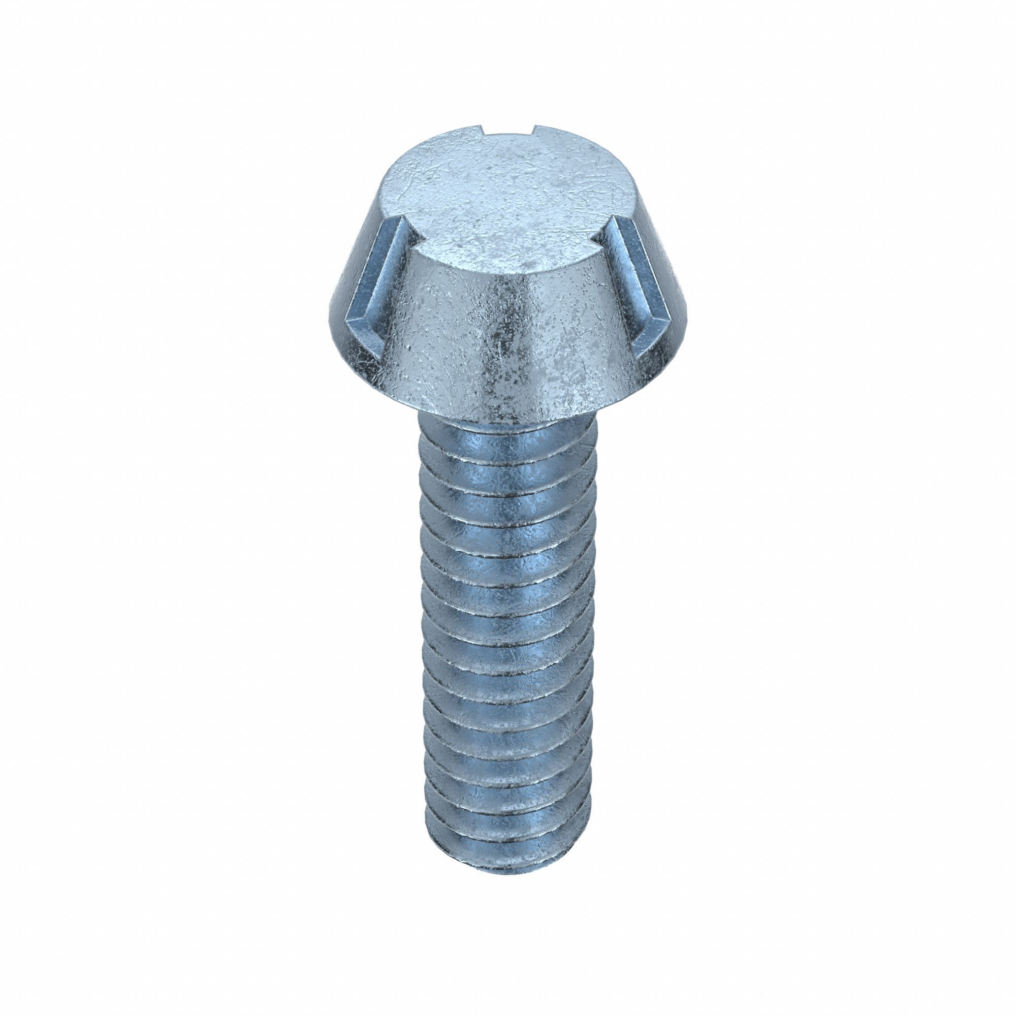Tamper Resistant Screw: #10-24 Thread Size, 3/4 in Lg, Steel, Zinc-Plated, Round, Tri-Groove, 50 PK