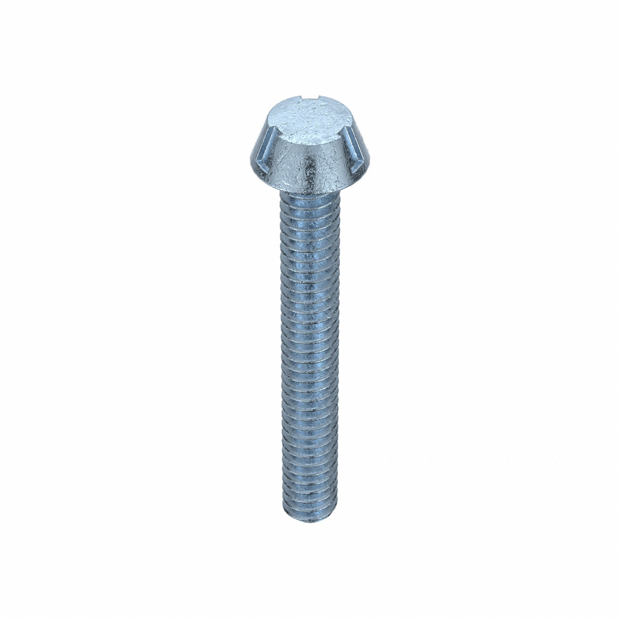 Tamper Resistant Screw: #10-24 Thread Size, 1 1/2 in Lg, Steel, Zinc-Plated, Round, 25 PK