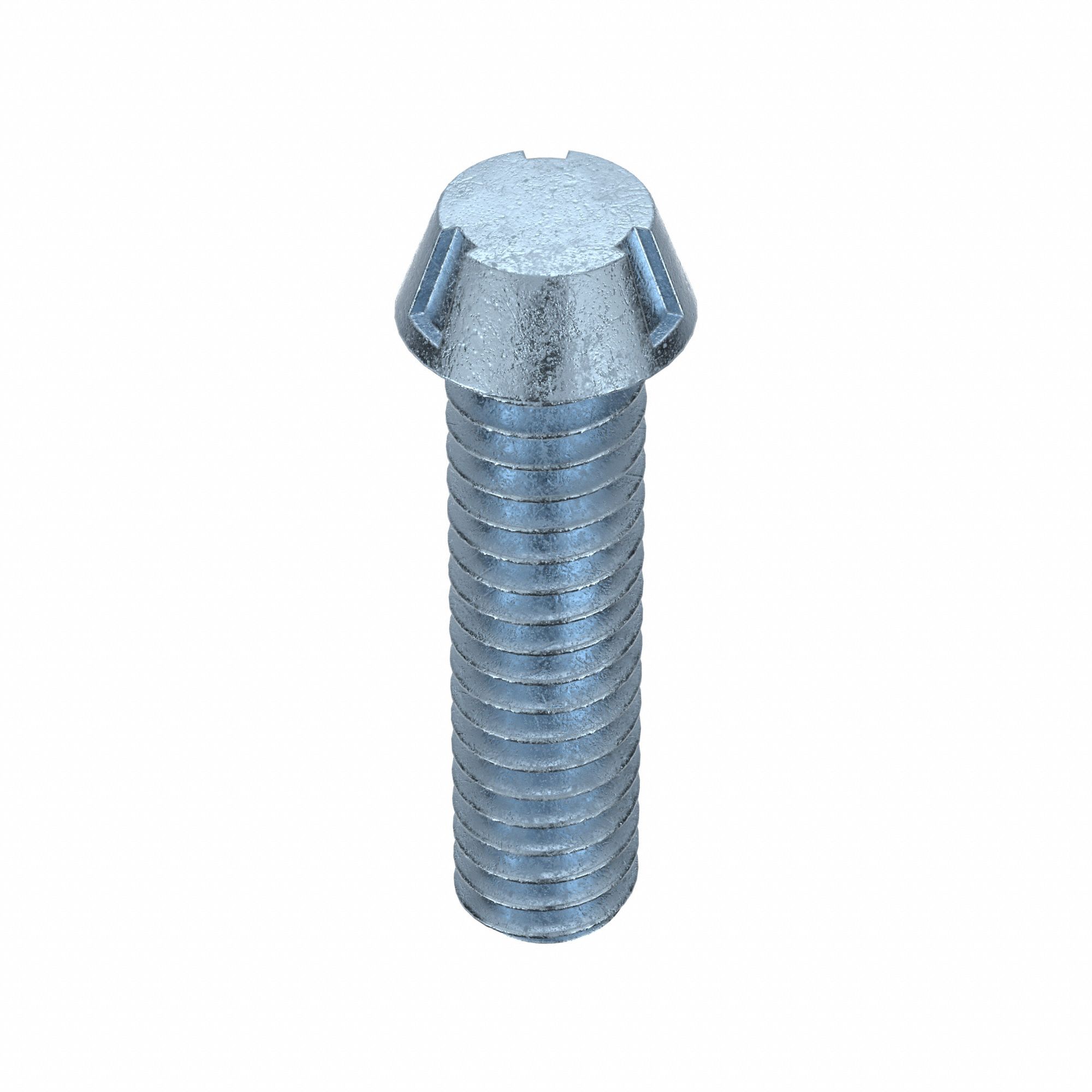 Tamper Resistant Screw: 1/4"-20 Thread Size, 1 in Lg, Steel, Zinc-Plated, Round, Tri-Groove, 25 PK