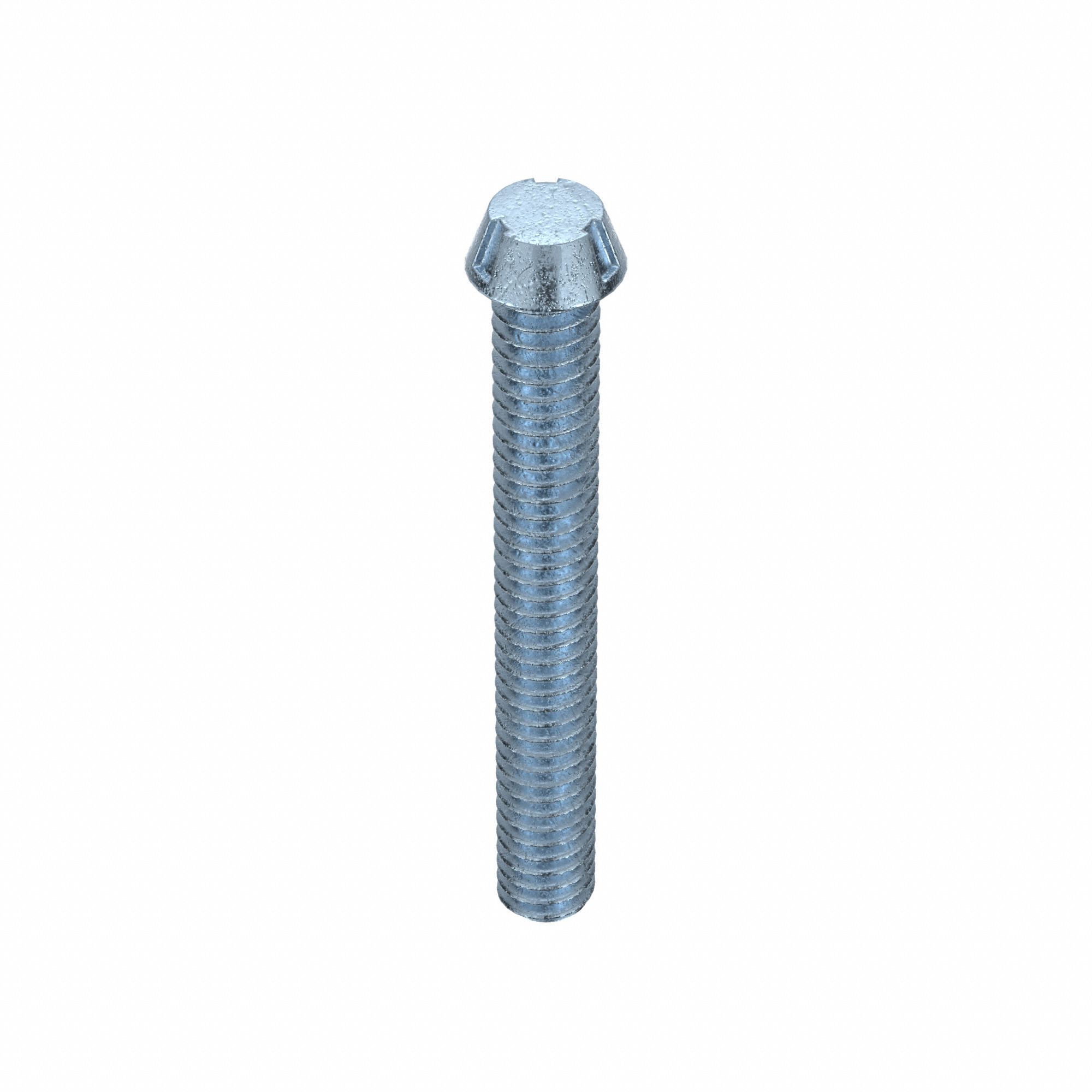 Tamper Resistant Screw: #8-32 Thread Size, 1 1/4 in Lg, Steel, Zinc-Plated, Round, Tri-Groove, 50 PK