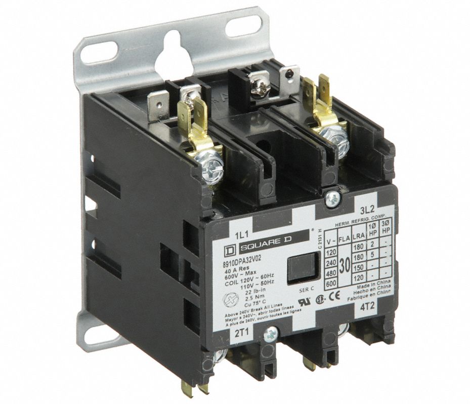 SQUARE D Contactor, 120VCA, Número de Polos 2, Reversible: No, Amperaje ...