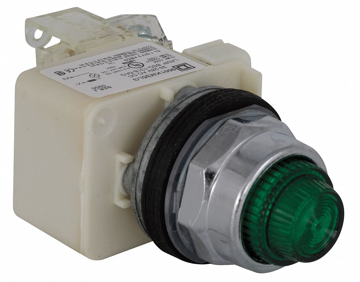 Pilot Light: 30 mm Panel Mounting Size, Green, LED, 9001K Series