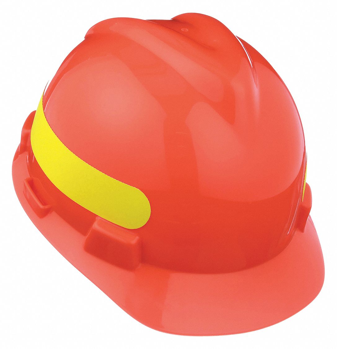 SLOTTED CAP, CSA, TYPE 1, CLASS E, PE, 4-PT FAS-TRAC III RATCHET, FRONT BRIM, HI-VIS ORANGE