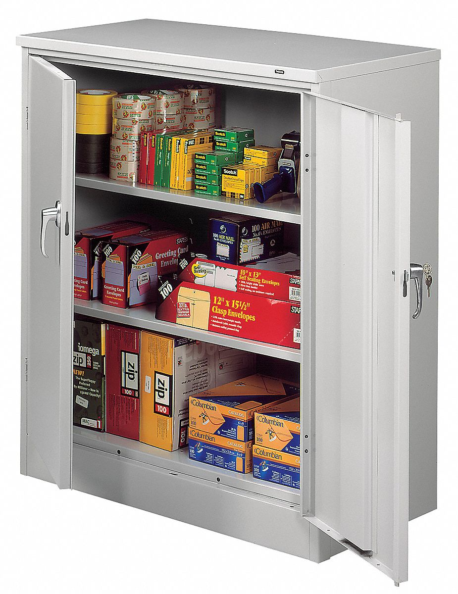 STORAGE CABINET, 36 IN X 18 IN X 42 IN, SWING HANDLE/KEYED, 22 GA PANEL THICK, LEVELING