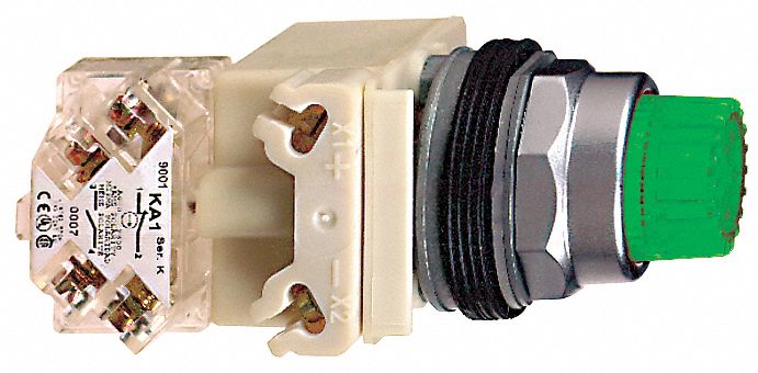 Illuminated Push Button: Illuminated, Extended Profile, Metallic, 30 mm, SPDT