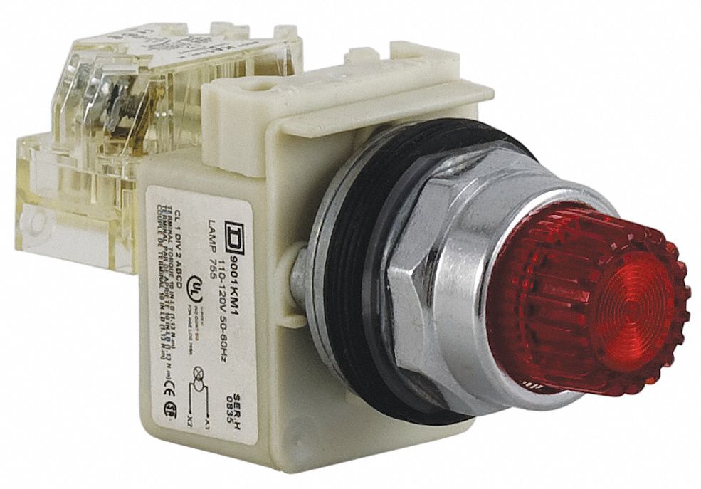 SCHNEIDER ELECTRIC Illuminated Push Button, 30 mm, Momentary, Round