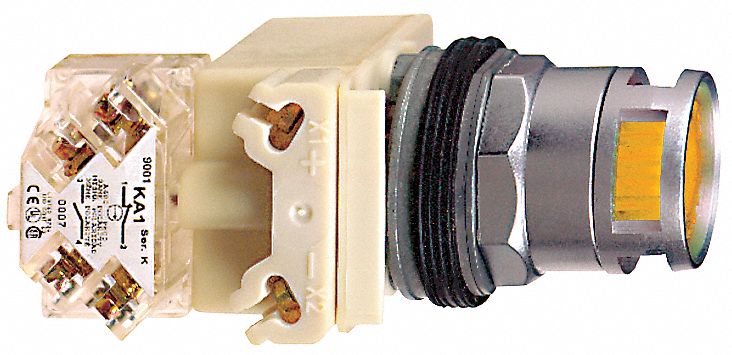 Illuminated Push Button: Illuminated, Flush Profile, Metallic, 30 mm, SPDT