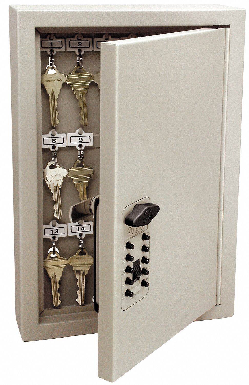 Gray Schools or Business Flexzion Key Cabinet Steel Lock Box with 40 Capacity Colored Key Tags & Hooks Security Storage Lock Box System for Homes Hotels Wall Mounted Safe Organizer 