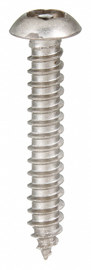 Tamper Resistant Screw: #14 Size, 1 1/2 in Lg, Stainless Steel, Plain, Tamper Resistant Hex, 25 PK
