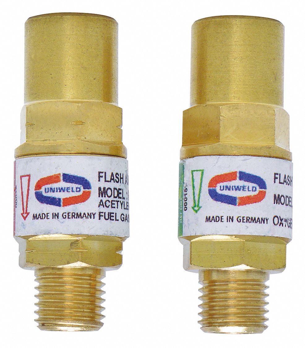 FLASHBACK ARRESTOR SET, REGULATOR MOUNT, ⅜"-24, FOR OXYGEN & FUEL