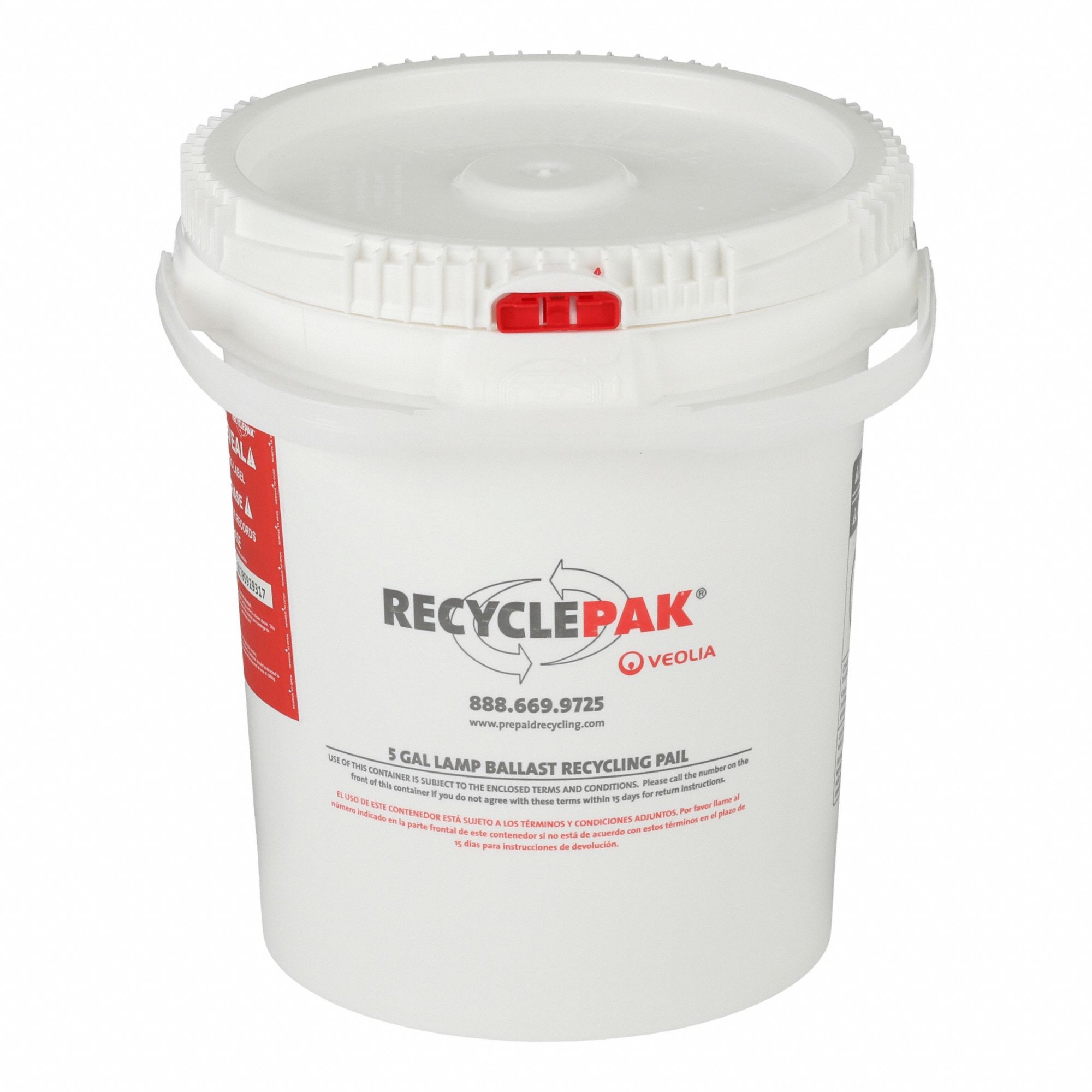 Lighting Recycling Kit: Ballasts Only, 5 gal, 55 lb Wt Capacity, 14 in Overall Lg