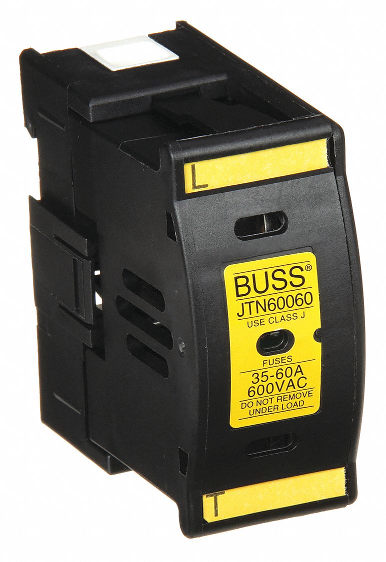 Fuse Block: Finger-Safe, 1 Pole, 600 V AC, DIN Rail Mounting, Box Lug Termination