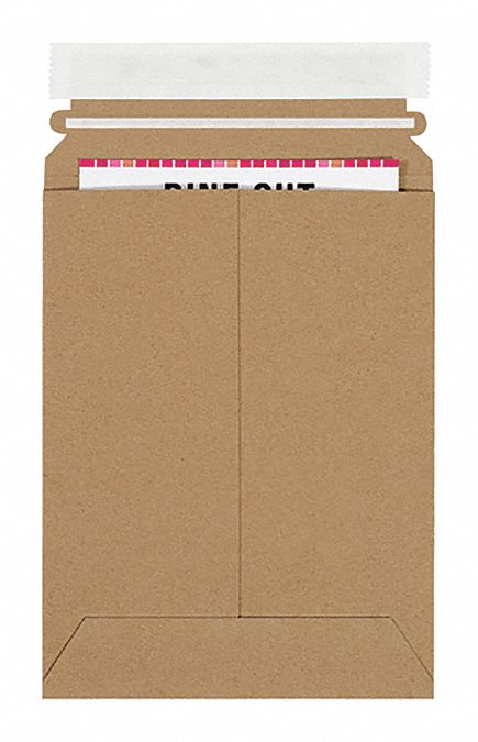 Mailer Envelopes: 6 in x 8 in, 8 in, 0.028 in Material Thick, With Tear Strip, Yellow, 100 PK