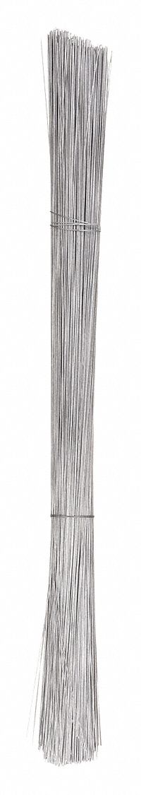 Tag Fastener: Wire, 0.018 in Wire Dia, 12 in Lg, Steel, Silver, Galvanized,  Ready to Use, 1,000 PK