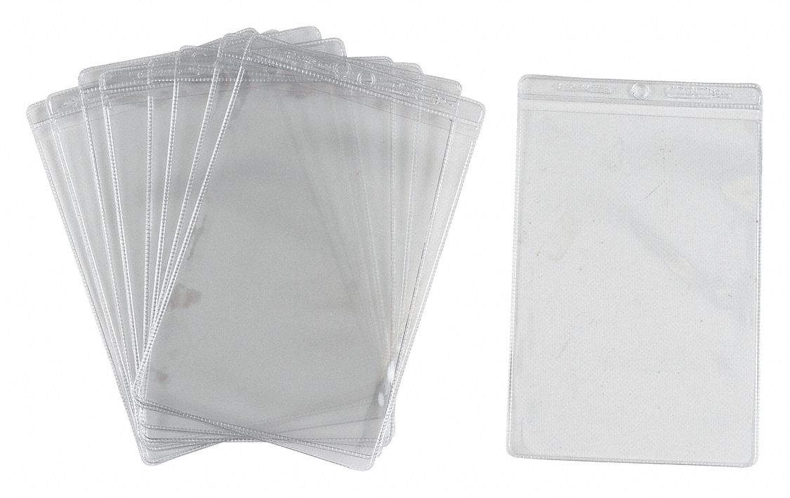 Shop Envelope: Vinyl, Grommet, 8 1/2 in Ht, 5 1/2 in Wd, Clear, 10 PK