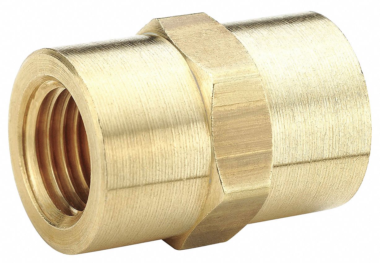 PARKER Coupling: Brass, 1/8 in x 1/8 in Fitting Pipe Size, Female NPT x ...