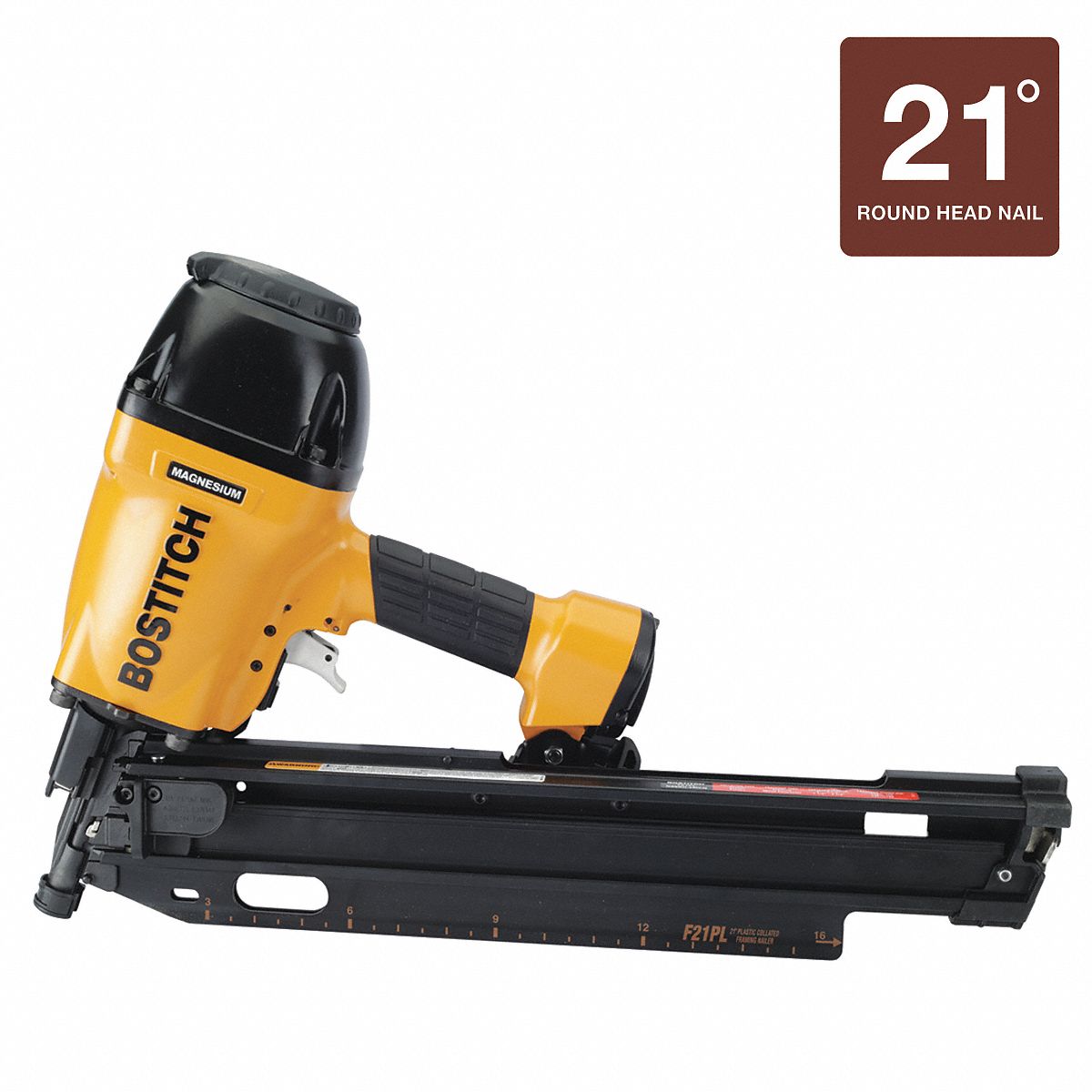 Air Framing Nailer,Full Rnd,21 Deg,Plast F21PL2 eBay