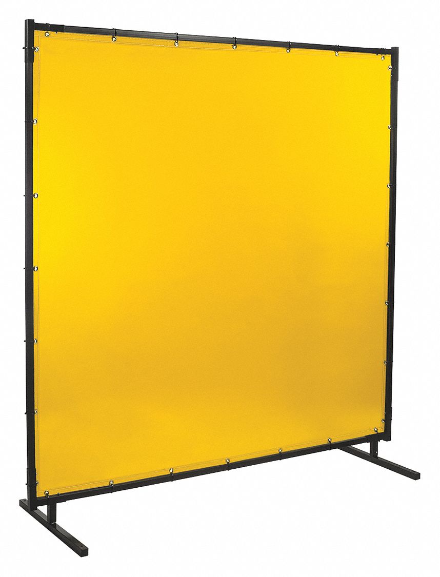 9 Pack Radnor 6 ft H X 8 ft W 14 mil Yellow Flame-Retardent Transparent Vinyl Welding Curtain 